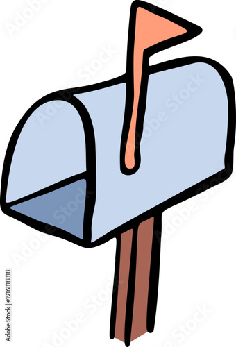 Doodle Mailbox Hand Drawn