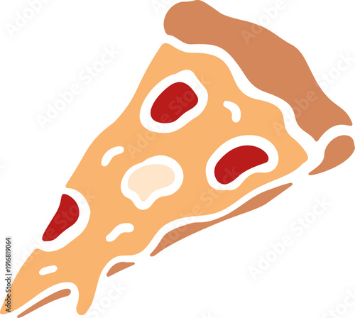 Cartoon Pizza Slice Cutout