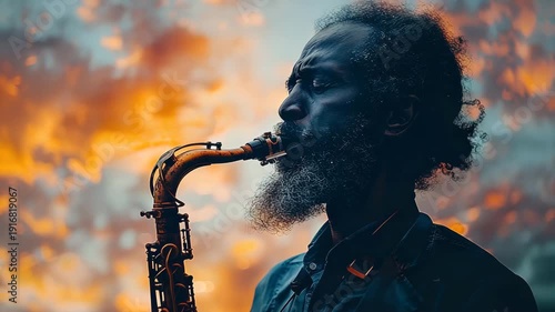 Wallpaper Mural a man plays the saxophone Torontodigital.ca