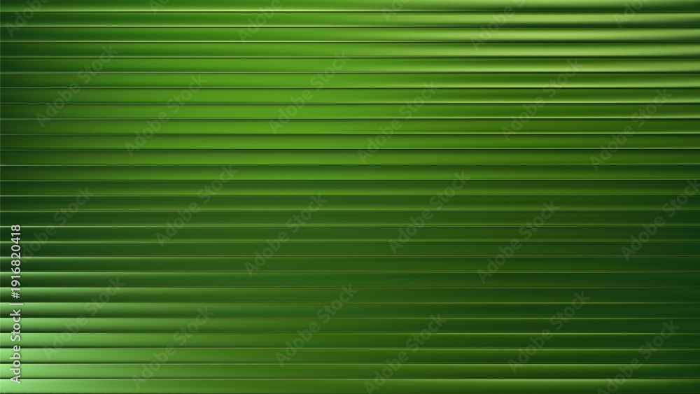 Obraz premium Glass green bg and fractal gradient texture with horizontal effect pattern. Background linear window and vibrant lines plate with cyber acrylic 3d. Line glass frosted and smooth fractal prism.