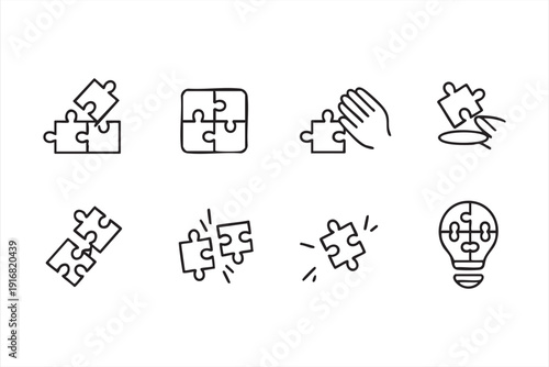 Creative Thinking and Brainstorm Idea Vector Icons
