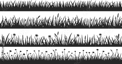 Cow silhouette collection, bull and heifer vector set, livestock farm animal shapes, dairy cattle outlines, isolated ranch graphics, nature icons, flat vector illustration.