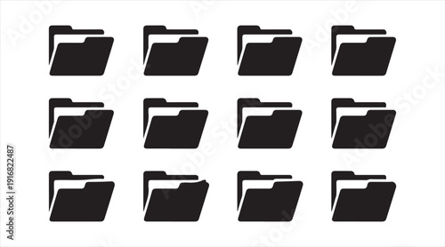 Data archive directory pictogram grid icons