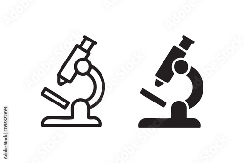 Medical Testing and Innovation Microscope Icon Set