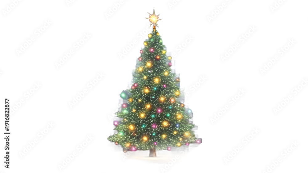 Fototapeta premium Isolated Christmas Tree Silhouette Transparent Background