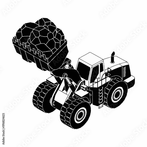 Heavy Machinery Front End Loader with Coal.