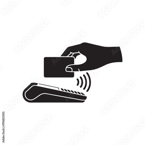 Contactless payment with card and terminal, showing modern transaction methods.