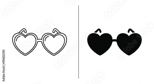 Heart-shaped sunglasses illustration