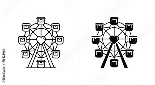 Ferris wheel icon set