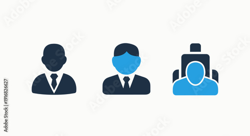 Business Person Avatars and User Profile Icons for Professional Web and App Interface Design