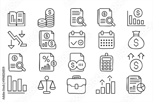 Revenue Expense and Audit Vector Icon Pack