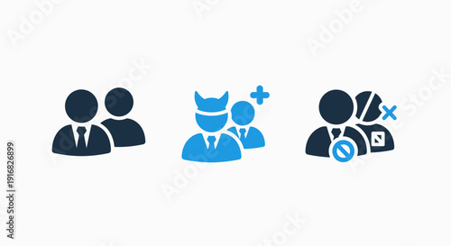 User Management and Access Control Icons: Adding, Editing, and Restricting Profiles for Business Systems and Security Administration
