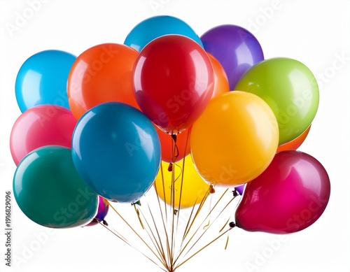 colorful balloons isolated on white background cutout