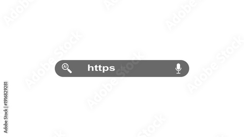 AI search bar concept animation. Internet search engine box with white background.