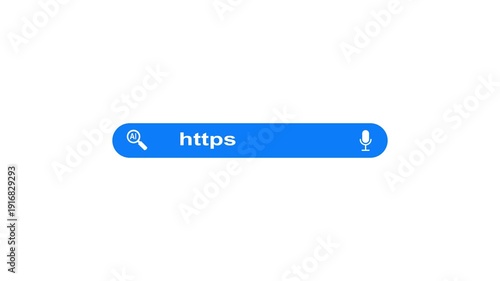AI search bar concept animation. Internet search engine box with white background.