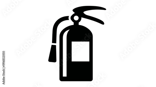 A monochrome illustration of a safety device with a nozzle, handle, and pressure gauge