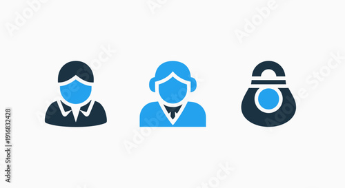 Diverse User Profile Icons Representing Business Professionals, Clients, and Consumers for Digital Platforms and Applications