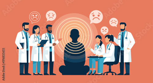 A compassionate team of doctors and mental health professionals offers support to a person experiencing depression, anxiety, and emotional distress.