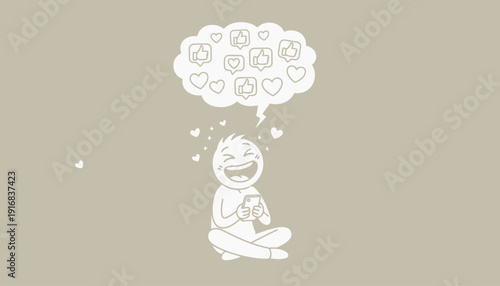 Person meditating with thoughts of love and happiness.
