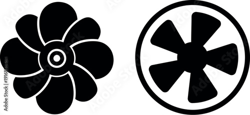 Contrasting designs of a flower and a fan-shaped circular pattern