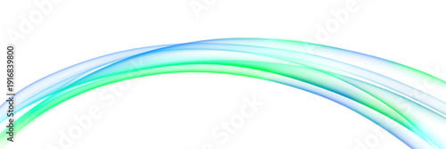 Foto Abstract green and blue arching wave lines on transparent background