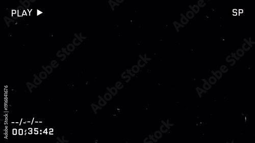 Wallpaper Mural VHS tape "PLAY " Distorted Signal. 4K animation Alpha channel Torontodigital.ca