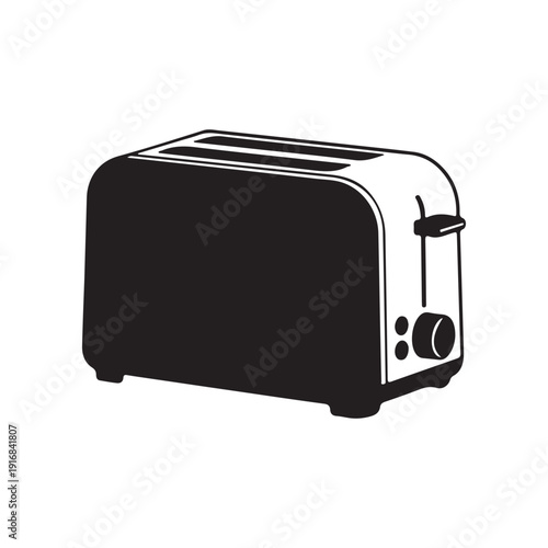 Modern twoslice toaster with lever handle isolated design