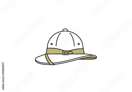 Safari Explorer Headwear Protection From Sun And Heat For Outdoor Adventures In Warm Climates On White Background