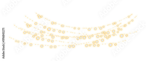 Fotografía PNG Gold Garland Lights, Transparent Christmas Decoration Overlay, Minimal Winte