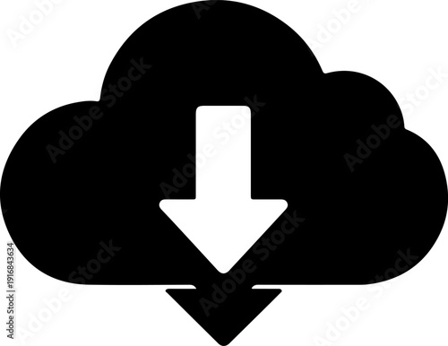 Cloud Data Storage Download Minimal Vector.