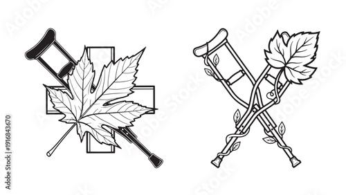 Medical and Syringe Icon for Medicinal Marijuana Research, Pharmaceutical Delivery and Regulatory Policy Vector Illustration