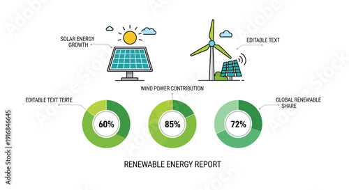 Renewable energy report diagram shows solar, wind power construction globally