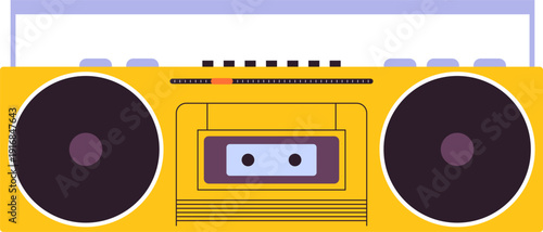 Audio cassette recorder color icon. Music device