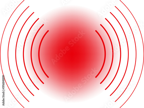 Visual scanner effect. Circular sonar red spot