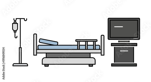 Medical Hospital Room Equipment Illustration