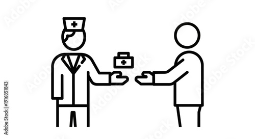 Medical professional delivers essential healthcare services or medication to a patient, symbolizing vital support and access to health resources through caring interaction