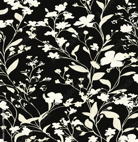 Big flowers pattern, upscale floral pattern. graphical textures floral, trendy colors pattern , flowers background with leaves. vector illustration.