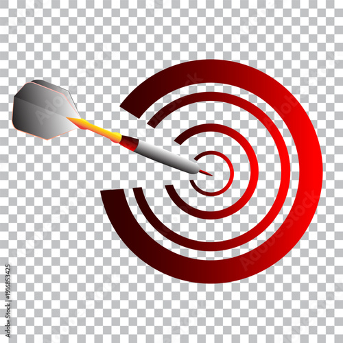 Target with arrow in bullseye, concept of success and accuracy