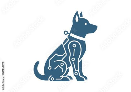 Robotic Dog AI Companion Technology Vector Logo Icon