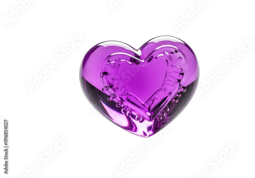 Wallpaper Mural Vibrant purple heart shaped glass sculpture with reflective surface Torontodigital.ca