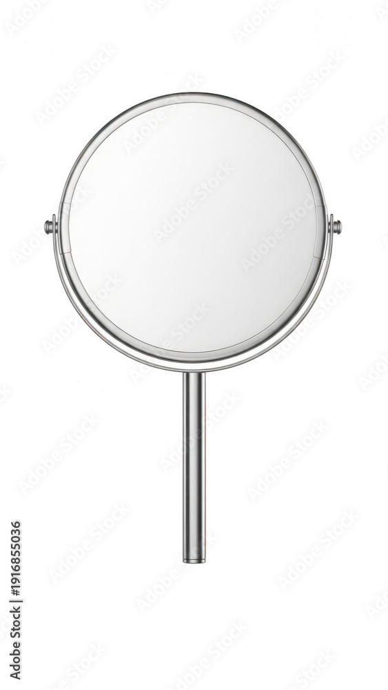 Fototapeta premium A circular makeup mirror on a stand isolated on transparent background