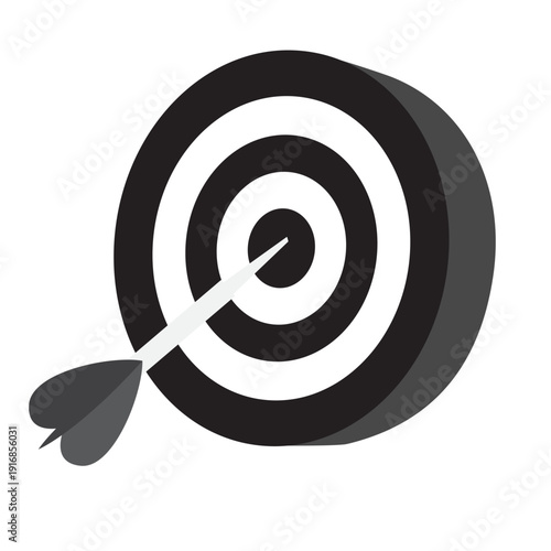 Target with arrow in bullseye, concept of success and accuracy
