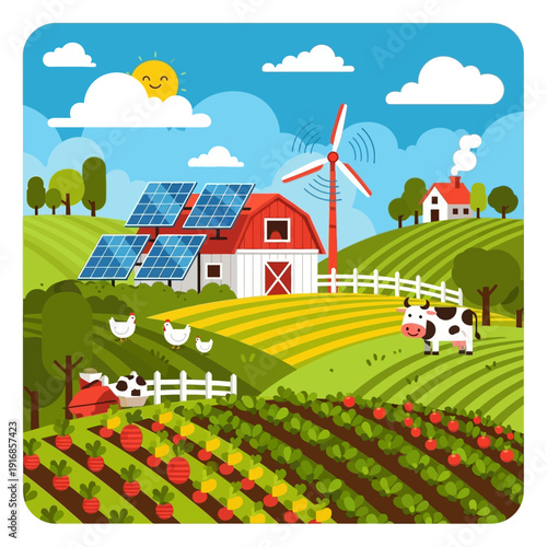 Sustainable Farm with Renewable Energy.