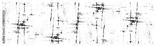 Distressed grunge texture with horizontal and vertical scratches in hand drawn engraving style