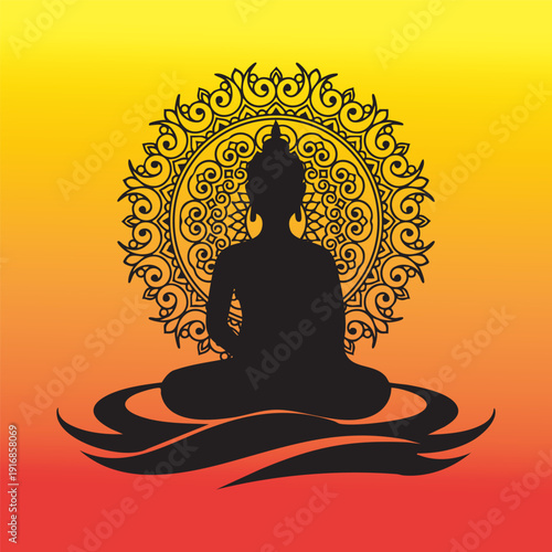 Vesak Buddha Purnima vector illustration