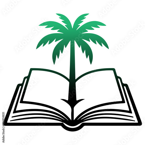 Palm Tree Silhouette Vector, Tropical Beach Coconut Tree Illustration, Summer Island Nature Logo, Exotic Paradise Palm Clipart, Black Palm Tree Icon Isolated on White Background