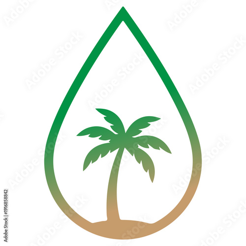 Palm Tree Silhouette Vector, Tropical Beach Coconut Tree Illustration, Summer Island Nature Logo, Exotic Paradise Palm Clipart, Black Palm Tree Icon Isolated on White Background