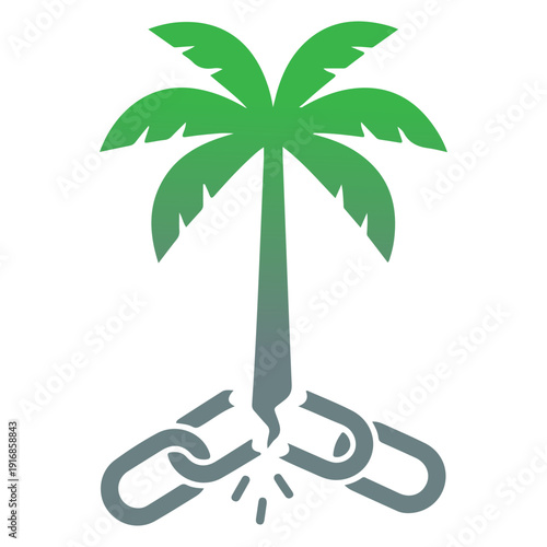 Palm Tree Silhouette Vector, Tropical Beach Coconut Tree Illustration, Summer Island Nature Logo, Exotic Paradise Palm Clipart, Black Palm Tree Icon Isolated on White Background