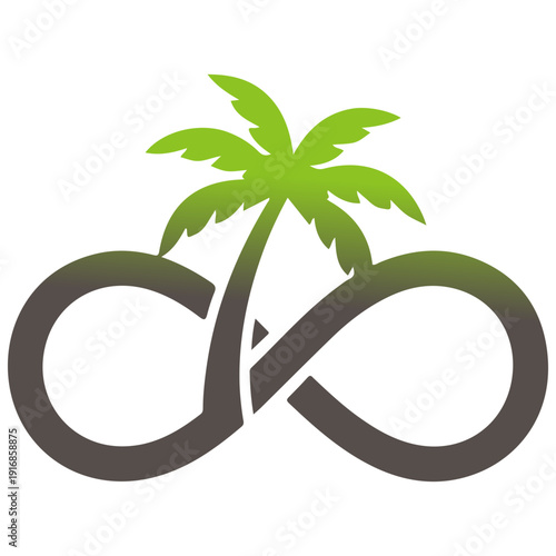 Palm Tree Silhouette Vector, Tropical Beach Coconut Tree Illustration, Summer Island Nature Logo, Exotic Paradise Palm Clipart, Black Palm Tree Icon Isolated on White Background