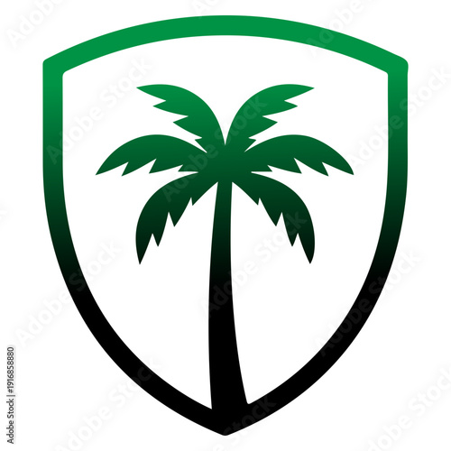 Palm Tree Silhouette Vector, Tropical Beach Coconut Tree Illustration, Summer Island Nature Logo, Exotic Paradise Palm Clipart, Black Palm Tree Icon Isolated on White Background